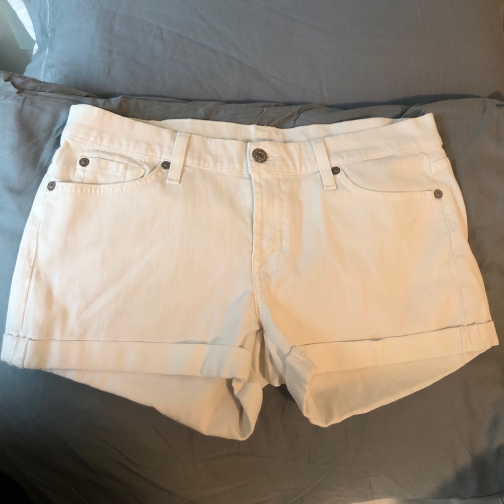 7 for all mankind cuffed white jean short